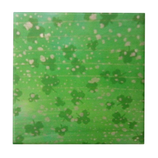 Gold-Dusted Shamrocks Tile (Front)