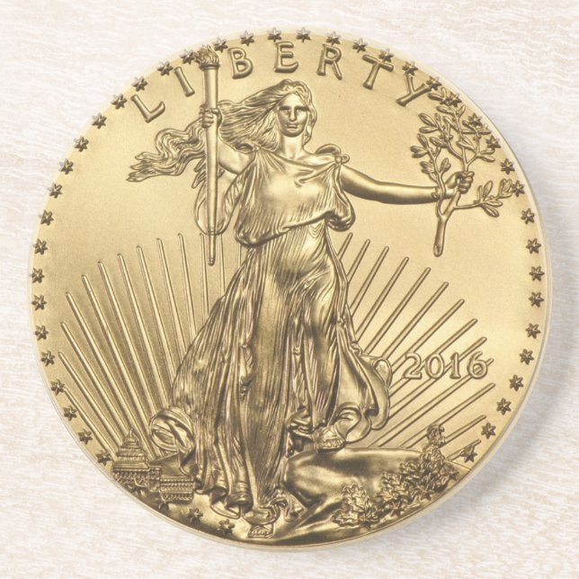 Gold Eagle coin Coaster (Front)