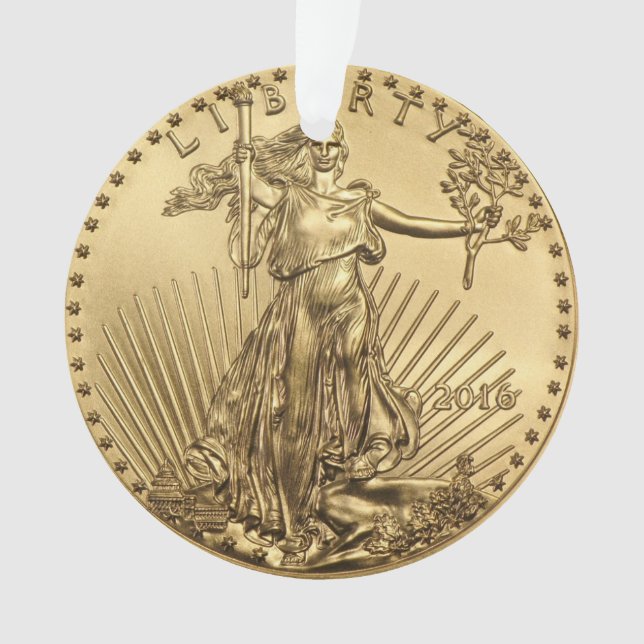 Gold Eagle coin Ornament (Front)
