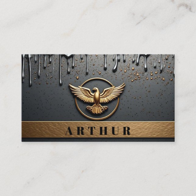 Gold Eagle Emblem With Spread Wings Business Card (Front)