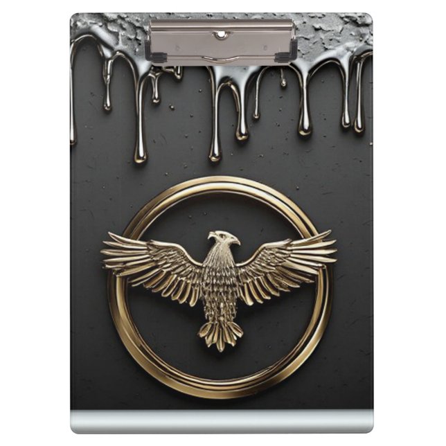Gold Eagle Emblem With Spread Wings Clipboard (Front)