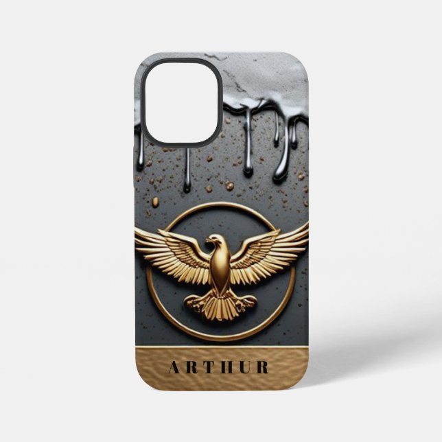 Gold Eagle Emblem With Spread Wings iPhone Case (Back)