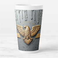 Gold Eagle Emblem With Spread Wings