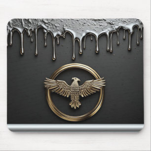 Gold Eagle Emblem With Spread Wings Mouse Pad