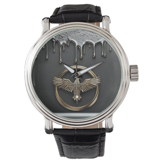 Gold Eagle Emblem With Spread Wings Watch (Front)