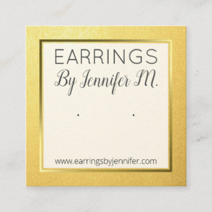 Gold Earring Display Card Holder Handmade Jeweller