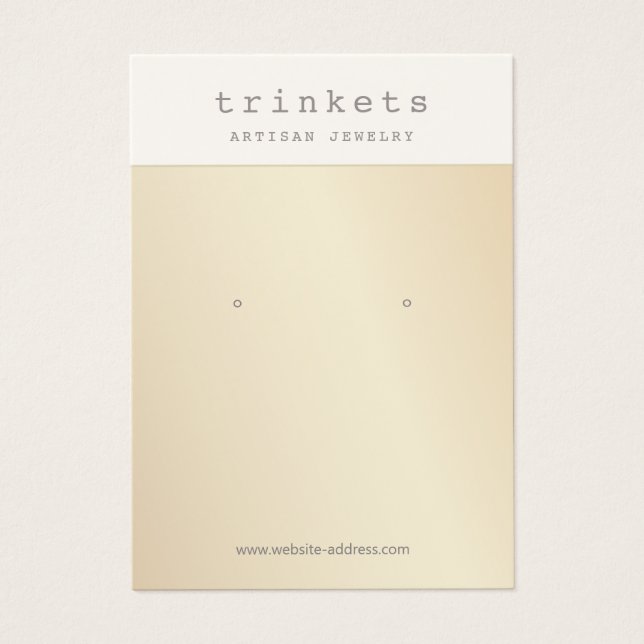 Gold Earring Jewellery Display Card (Front)