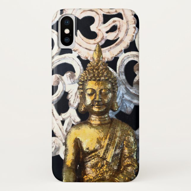 Gold Earth Buddha OM Aum Mantra Ajna Meditation Case-Mate iPhone Case (Back)