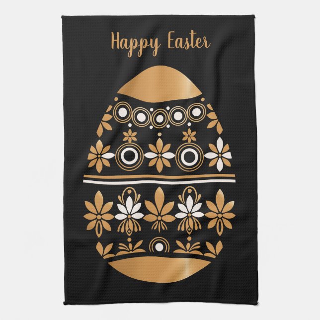 Gold easter egg  tea towel (Vertical)