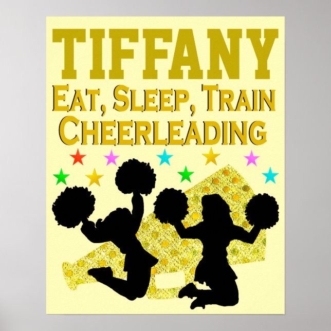 GOLD EAT, SLEEP, CHEER PERSONALIZED POSTER (Front)