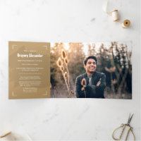Gold Edgy Abstract Brushstroke Photo Graduation