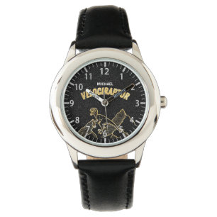 Gold Edition Velociraptor Dinosaur Kids watch