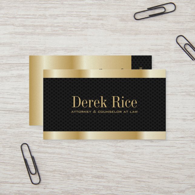 Gold "Effect" Attorney Business Cards (Front/Back In Situ)