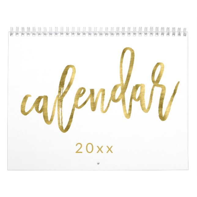 Gold Effect Calendar 20xx White (Cover)