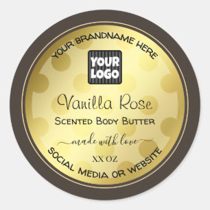 Gold Effect Custom Logo Product Packaging Labels