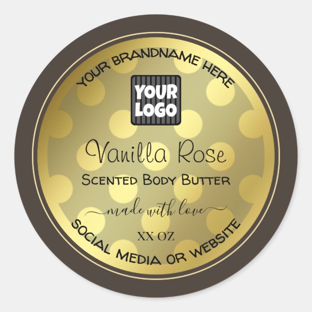 Gold Effect Custom Logo Product Packaging Labels (Front)