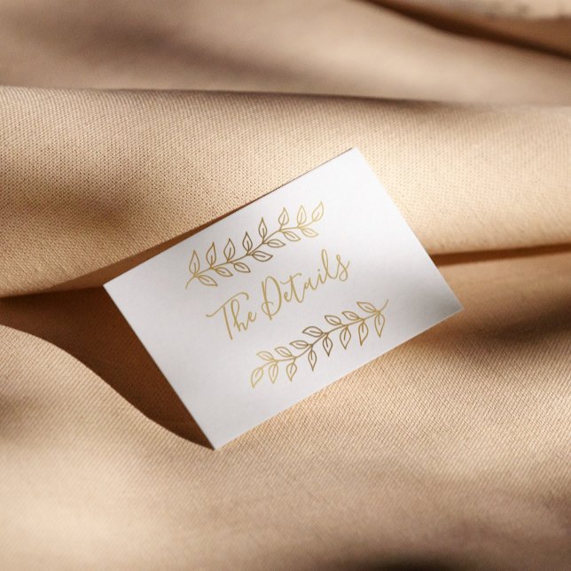 Gold effect leaves wedding enclosure card (Gold Effect Leaves wedding enclosure card is)