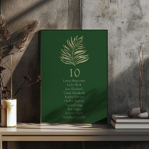 Gold effect palm leaves Table Number Seating Chart