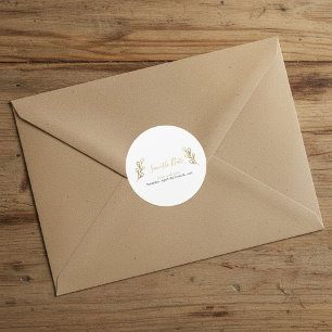 Gold effect petals Save the date envelope seal