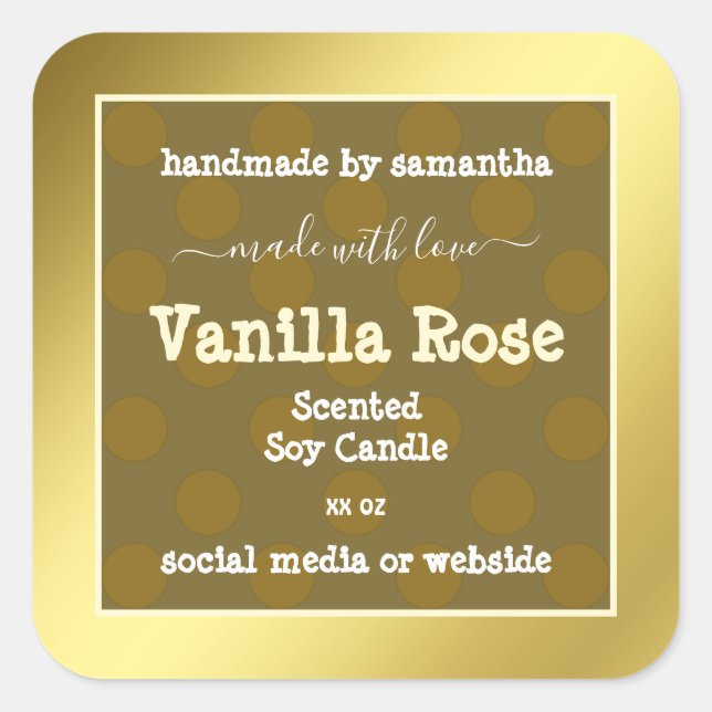 Gold Effect Product Packaging Labels Professional (Front)