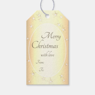Gold Effect with Luminous Stars Golden Christmas Gift Tags