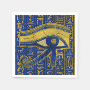 Gold Egyptian Eye of Horus - Wadjet Lapis Lazuli Napkin