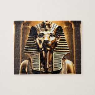 Gold Egyptian Pharaoh Lion,  Jigsaw Puzzle