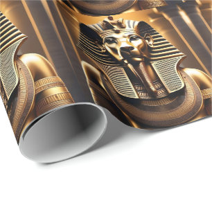 Gold Egyptian Pharaoh Lion,  Wrapping Paper
