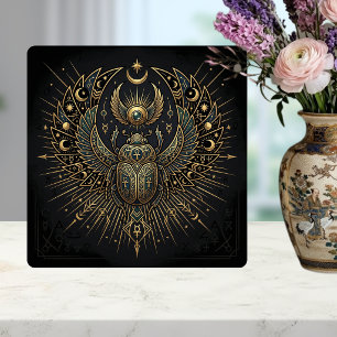 Gold Egyptian Scarab with Ankh Celestial Elements Tile