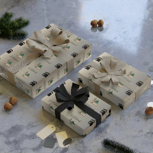 Gold Eid Wrapping Paper Kaaba & Masjid Design