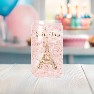 Gold Eiffel Tower Can Glass