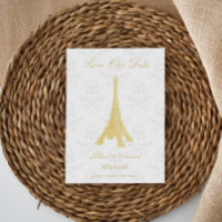 Gold Eiffel Tower Damask Save The Date