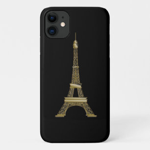 Gold Eiffel Tower French Black Case-Mate iPhone Case