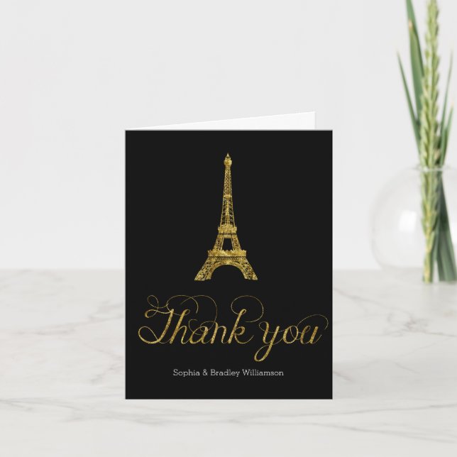 Gold Eiffel Tower Thank you (Front)