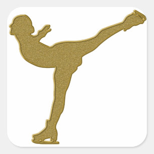 Gold Eiskunstlauf Sticker