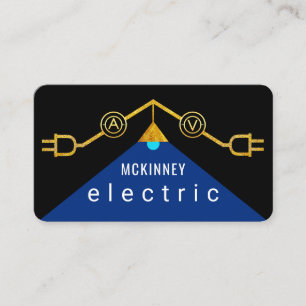 Gold Electrical Rooftop Wiring Frame Business Card