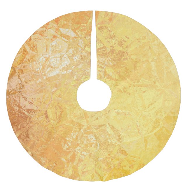 Gold Elegance: Abstract Luxurious Background Brushed Polyester Tree Skirt (Front)