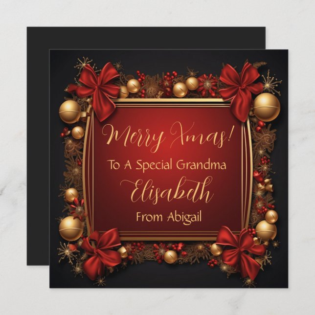 Gold Elegance Christmas Card (Front/Back)