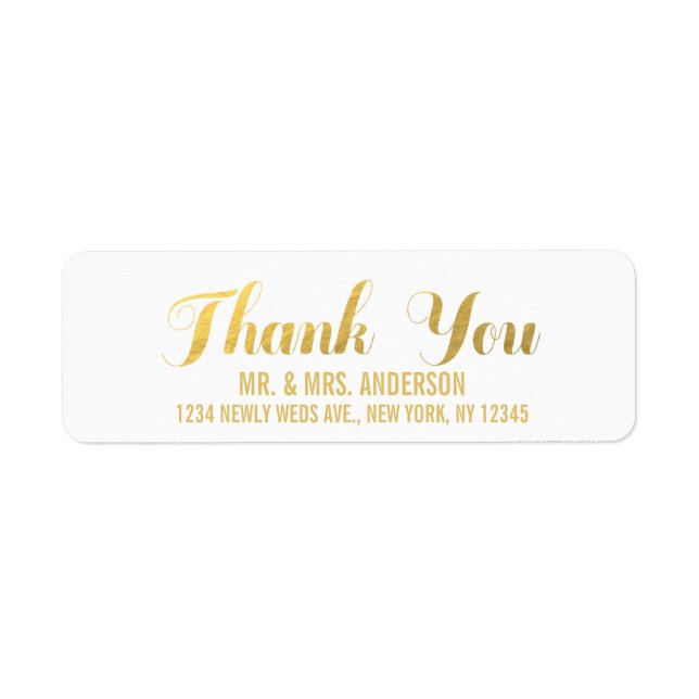 Gold Elegance Wedding Thank You (Front)