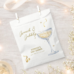 Gold Elegant Brunch Bubbly Champagne Baby Shower Favour Bags