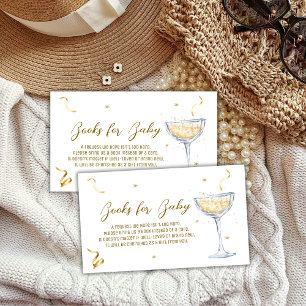 Gold Elegant Brunch Champagne Books Baby Shower Enclosure Card