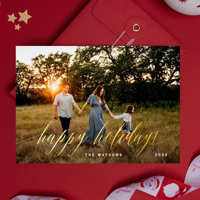 Gold Elegant Calligraphy Happy Holidays Foil (Creator Uploaded)