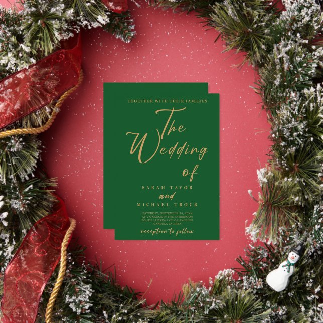 Gold Elegant Calligraphy Invitation | Royal Green (Insitu)