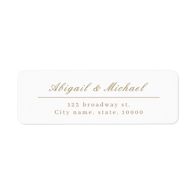 Gold elegant classic calligraphy return address (Front)