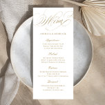 Gold elegant classic calligraphy vintage wedding menu<br><div class="desc">Modern classic menu calligraphy design in colour editable gold colour,  simple and elegant. great wedding menu cards for vintage wedding,   traditional wedding and formal classic wedding
See all the matching pieces in collection.</div>