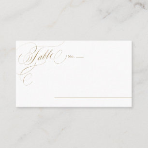 Gold elegant classic calligraphy vintage wedding place card