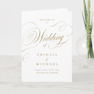 Gold Elegant classic calligraphy wedding program Programme