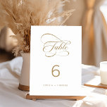 Gold Elegant Classy Calligraphy Wedding Table Number<br><div class="desc">Romantic and elegant swirly calligraphy wedding table number.  For more advanced customisation of this design,  please click the BLUE DESIGN TOOL BUTTON above!</div>