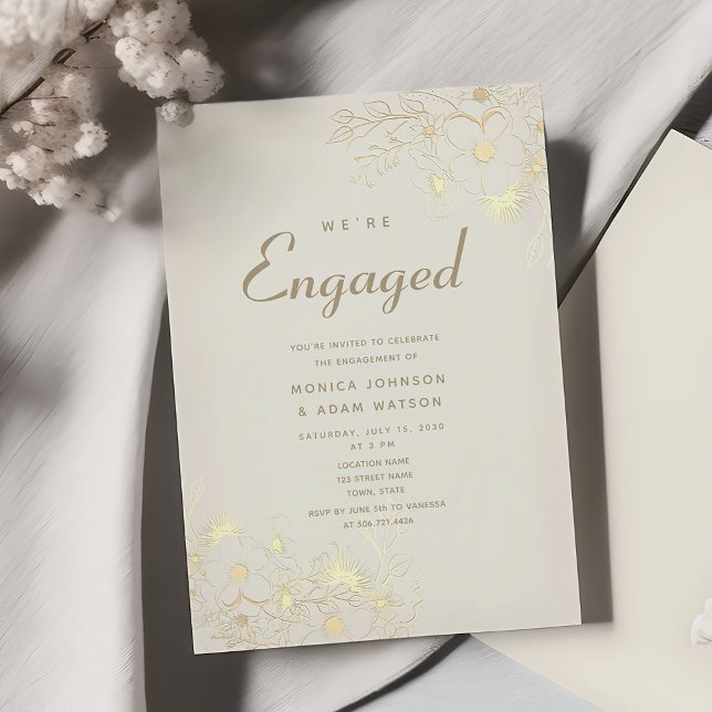 Gold Elegant Engagement Party Invitation (Creator Uploaded)