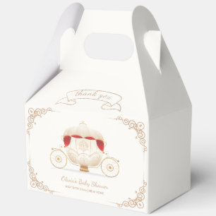 Gold Elegant Fairy Carriage Baby Shower Thank You Favour Box